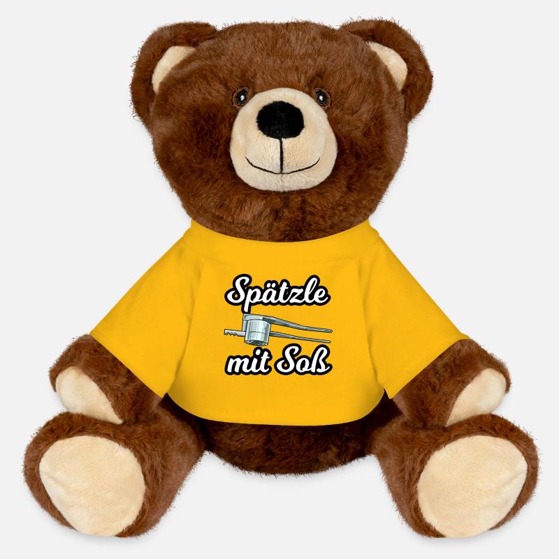 Spätzle mit Soß für einen Schwabe Stuttgarter - MiniFeet® RecycelBär® Braun - Sonnengelb
