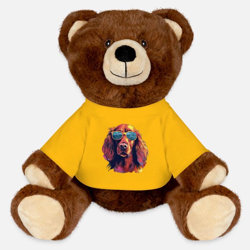 Irish Red Setter Hund Hunderasse - MiniFeet® RecycelBär® Braun - Sonnengelb