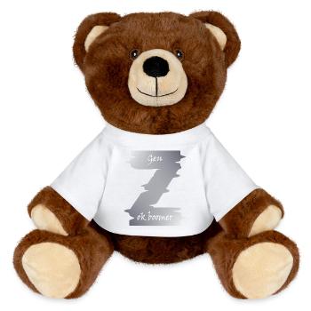 Generation Z Motiv Boomer digitales Zeitalter - MiniFeet® RecycelBär® Braun - Sonnengelb - Vorne