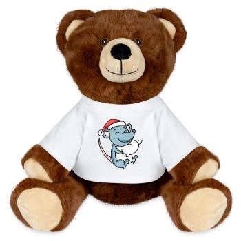 Souris Mignon Fatigué Noël - Nounours RecycelBär® marron - jaune soleil - Devant