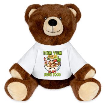 Tom Yum Soup Lovers Unique Artistic Design For - MiniFeet® RecycelBär® Teddy Bear Brown - sun yellow - Front