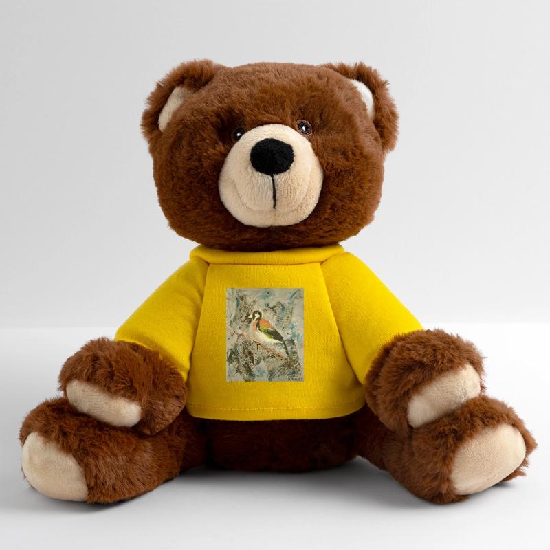 Peinture acrylique avec Stiglitz sur branche d’arbre Nounours RecycelBär® marron