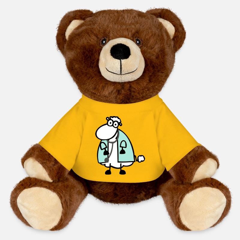 Arztschaf 2 - MiniFeet® RecycelBär® Braun - Sonnengelb