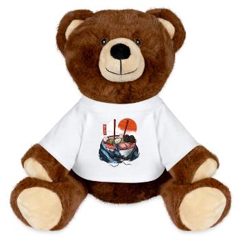 Chemise japonaise Dragon Ramen - Nounours RecycelBär® marron - jaune soleil - Devant