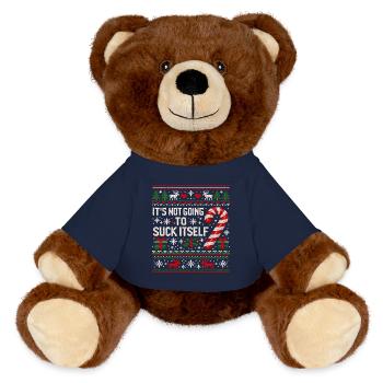 It won't ruin itself (inappropriate) - MiniFeet® RecycelBär® Teddy Bear Brown - french navy - Front