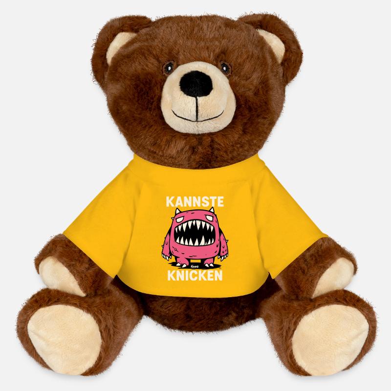 KANNSTE KNICKEN Monster Graphic - MiniFeet® RecycelBär® Braun - Sonnengelb