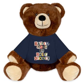 Radikalisiert durch Anstand Collage - MiniFeet® RecycelBär® Braun - French Navy - Vorne