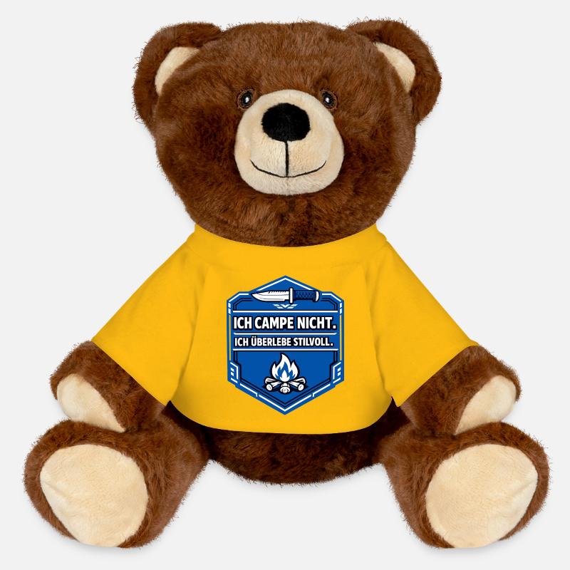 J’aime juste camper - Nounours RecycelBär® marron - jaune soleil