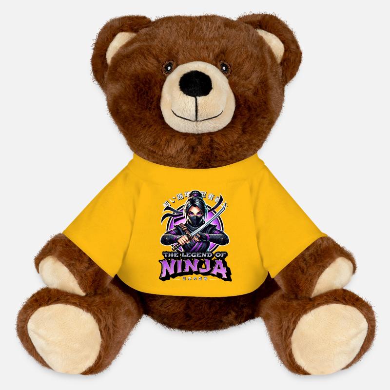 Ninja Legend: Shadow Blade - MiniFeet® RecycelBär® Teddy Bear Brown - sun yellow