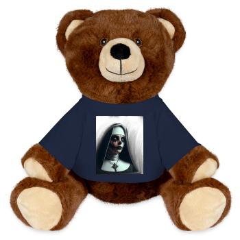 Demonic nun in the fog - MiniFeet® RecycelBär® Teddy Bear Brown - french navy - Front
