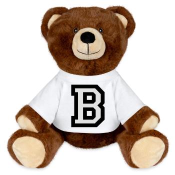Buchstabe B - MiniFeet® RecycelBär® Braun - Sonnengelb - Vorne