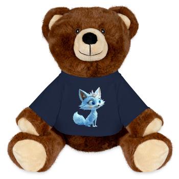 Kleiner Blauer Fuchs mit saphirfarbenem Stirnband - MiniFeet® RecycelBär® Braun - French Navy - Vorne