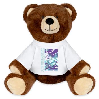 The Unknown – Digital Distortion - MiniFeet® RecycelBär® Teddy Bear Brown - sun yellow - Front