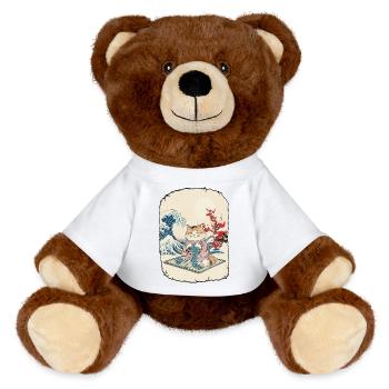 Anime Kawai au crochet de chat - Nounours RecycelBär® marron - jaune soleil - Devant
