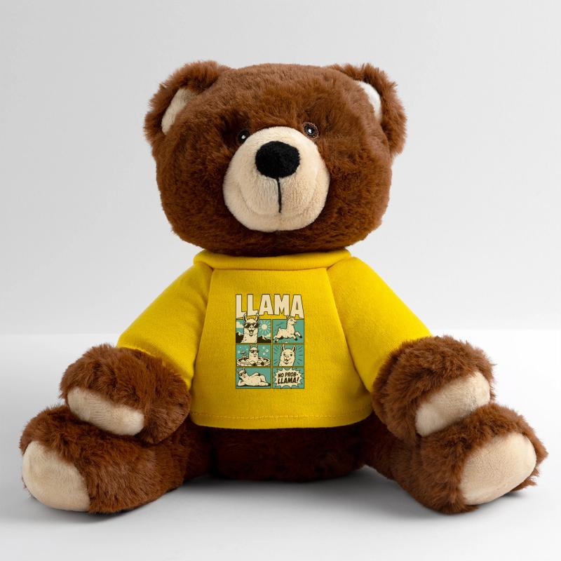 Chill Llama Comic Design MiniFeet® RecycelBär® Teddy Bear Brown