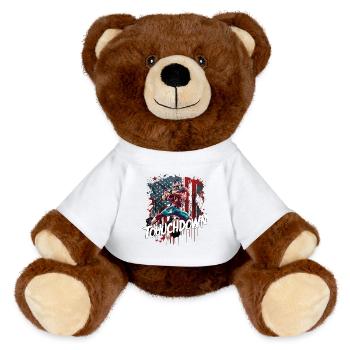 Touchdown Football Spieler Amerikanische Flagge - MiniFeet® RecycelBär® Braun - Sonnengelb - Vorne