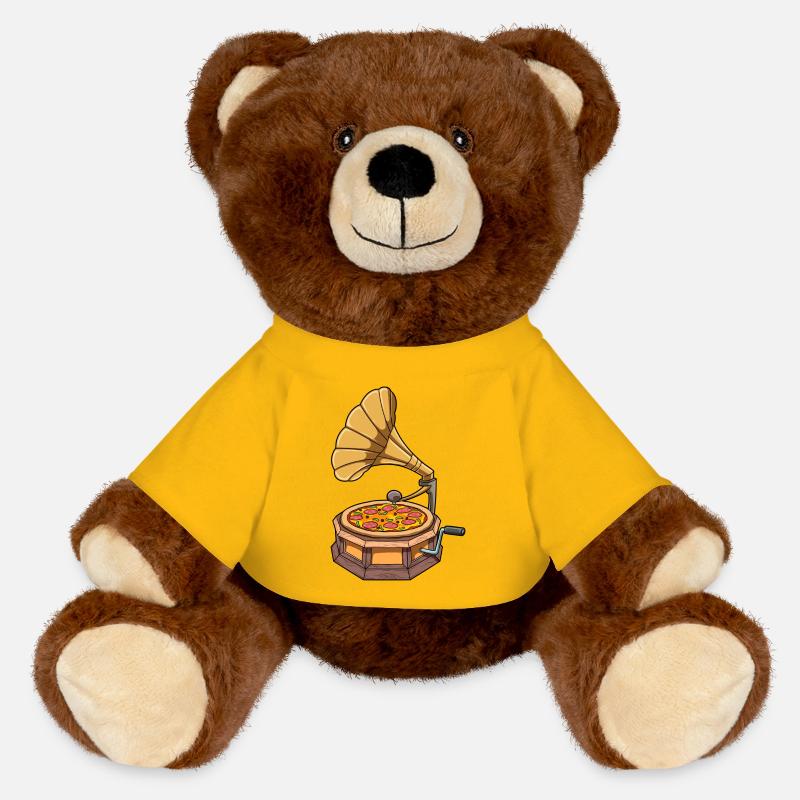 Pizza Phonographe - Nounours RecycelBär® marron - jaune soleil