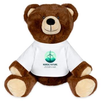 Nordic Future: Green Wind Energy - MiniFeet® RecycelBär® Teddy Bear Brown - sun yellow - Front