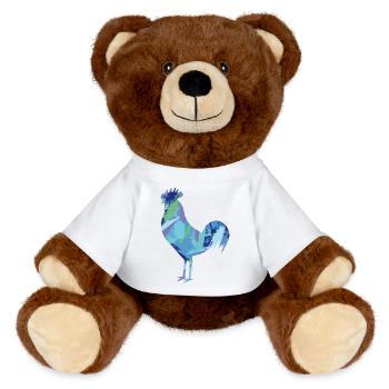 Fans de poulet - Coq - Coq - Poulet fleur - Bio - Nounours RecycelBär® marron - jaune soleil - Devant