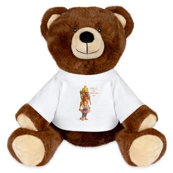 'CAUSE I'M A GIRL - MiniFeet® RecycelBär® Teddy Bear Brown - sun yellow - Front