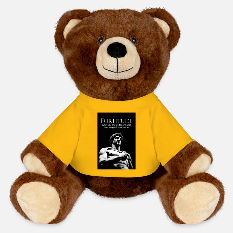 Force, force, aujourd’hui, puissance, demain. - Nounours RecycelBär® marron - jaune soleil