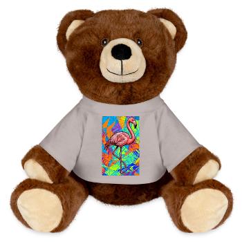 Flamant - Nounours RecycelBär® marron - jaune soleil - Devant