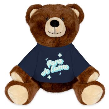 Paris I Love You - Sky Blue - MiniFeet® RecycelBär® Teddy Bear Brown - french navy - Front