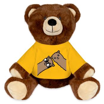 Deux Llamas Marron Alpaga Lunettes de Soleil Curious - Nounours RecycelBär® marron - jaune soleil - Devant