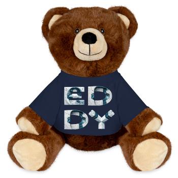 Eddy Cracked Glyphs - MiniFeet® RecycelBär® Teddy Bear Brown - french navy - Front