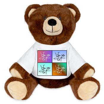 Life is Art - MiniFeet® RecycelBär® Teddy Bear Brown - sun yellow - Front