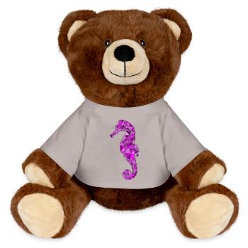 Sea horse - MiniFeet® RecycelBär® Teddy Bear Brown - sun yellow - Front
