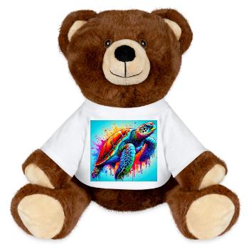 Schildkröte - MiniFeet® RecycelBär® Braun - Sonnengelb - Vorne