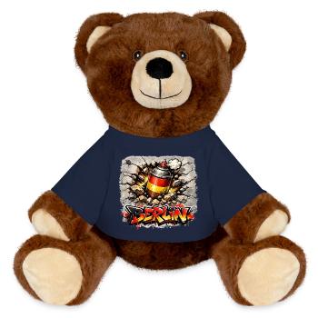 Die Berliner Mauer - MiniFeet® RecycelBär® Braun - French Navy - Vorne