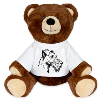 Irish Terrier Portrait - MiniFeet® RecycelBär® Teddy Bear Brown - sun yellow - Front