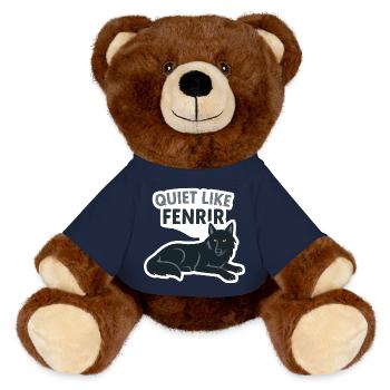 Leise wie Fenrir Wolf Design - MiniFeet® RecycelBär® Braun - French Navy - Vorne