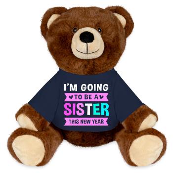 Gender Reveal Silvester - MiniFeet® RecycelBär® Braun - French Navy - Vorne