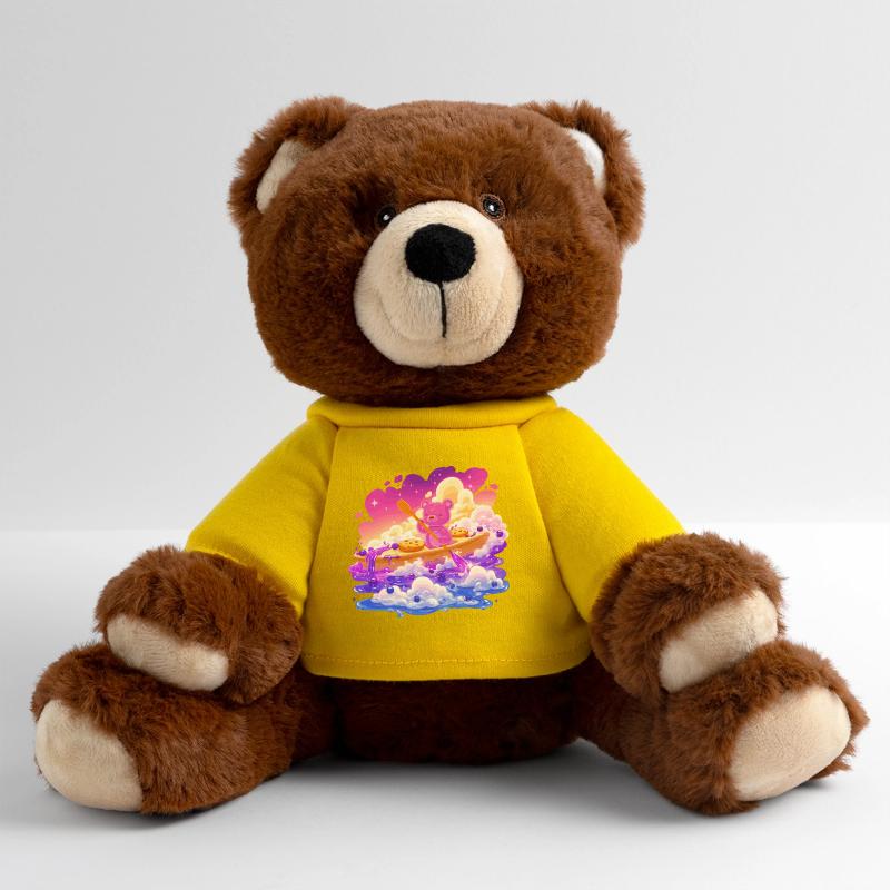 Bunter Teddyboot im Wolkenmeer MiniFeet® RecycelBär® Braun