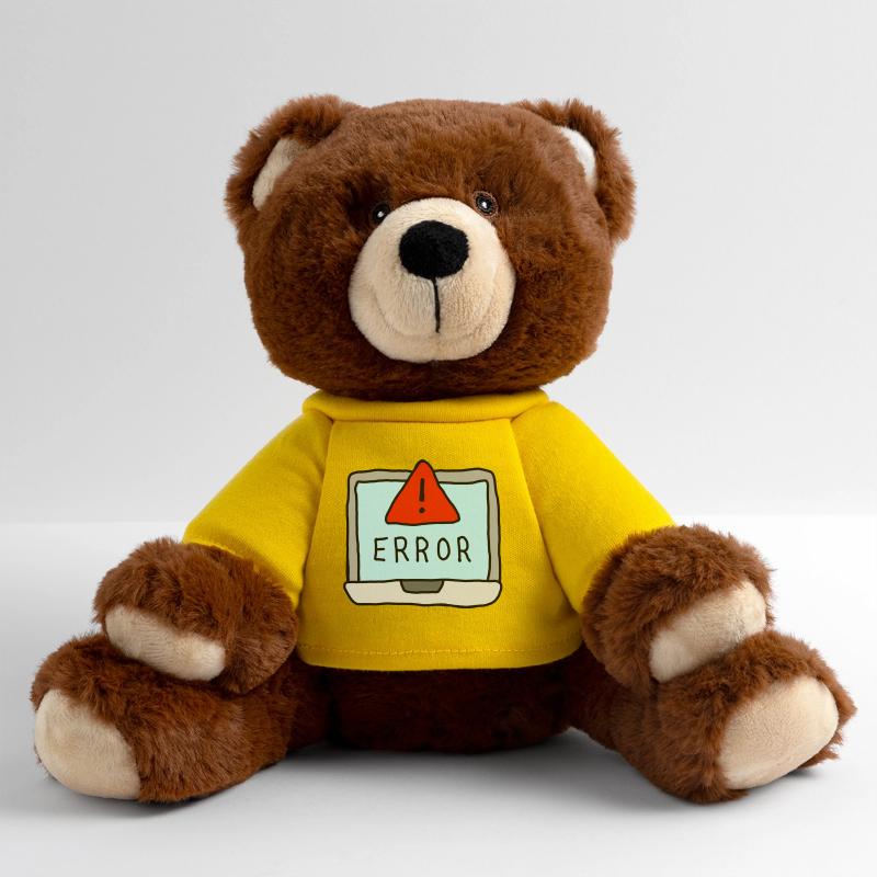 Laptop Error Warning Illustration MiniFeet® RecycelBär® Teddy Bear Brown
