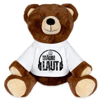 Träum Laut - Musikdesign für Musikfans - MiniFeet® RecycelBär® Braun - Sonnengelb - Vorne