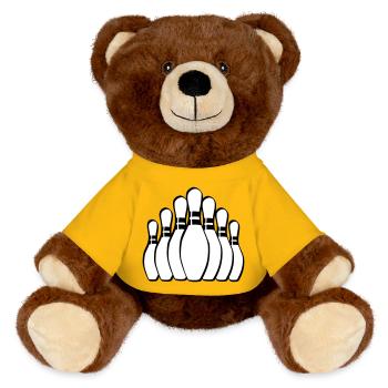 Skittles Bowling Pins Skittles - MiniFeet® RecycelBär® Teddy Bear Brown - sun yellow - Front