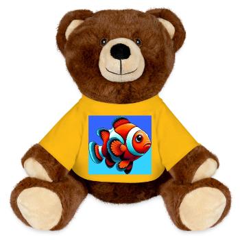 Clownfish - MiniFeet® RecycelBär® Teddy Bear Brown - sun yellow - Front