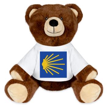 Seashell signpost - MiniFeet® RecycelBär® Teddy Bear Brown - sun yellow - Front