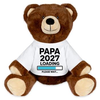 Futur Papa 2027 Chargement en Cours - Nounours RecycelBär® marron - jaune soleil - Devant