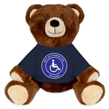 Nicht alle Behinderungen sind sichtbar / deaktiviert Design - MiniFeet® RecycelBär® Braun - French Navy - Vorne
