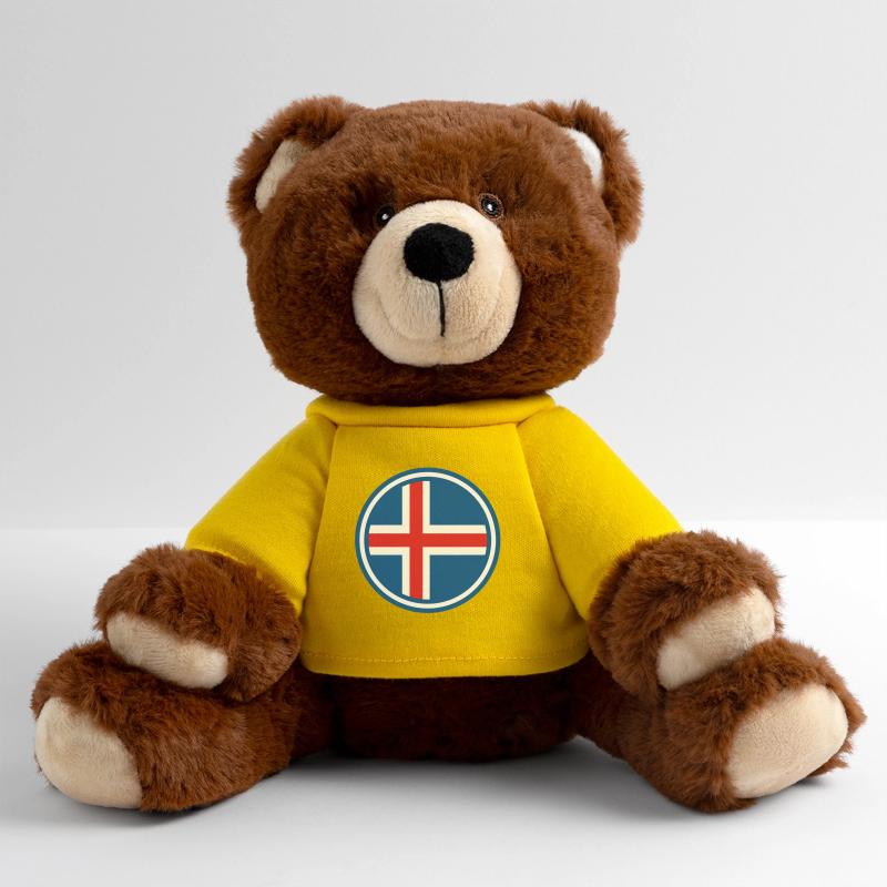 Drapeau Islande rond Nounours RecycelBär® marron