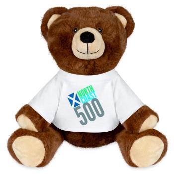 NORTH COAST 500 SCOTLAND - MiniFeet® RecycelBär® Teddy Bear Brown - sun yellow - Front