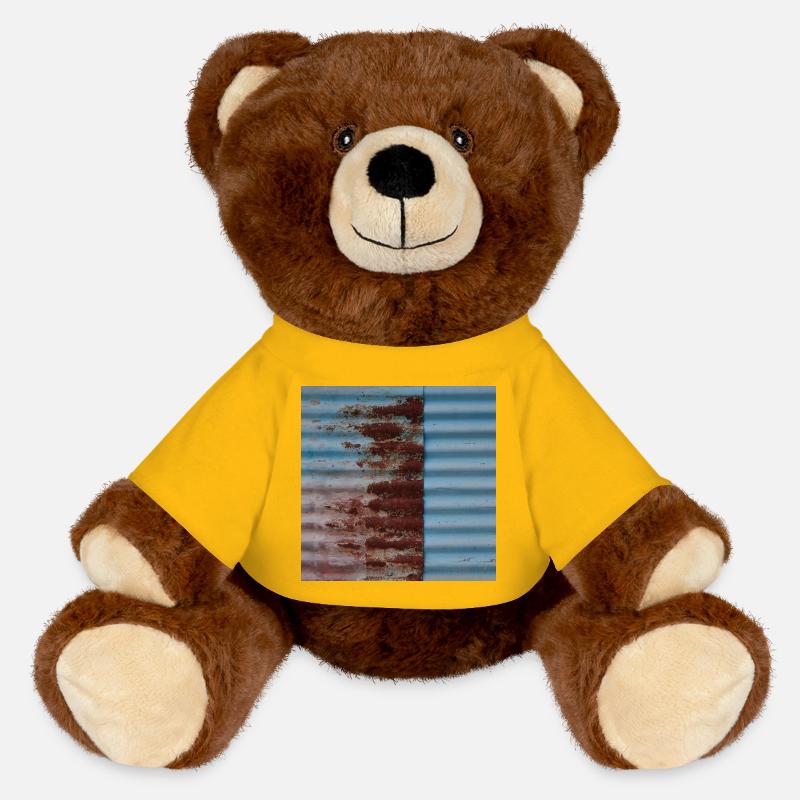 Turquoise rust - MiniFeet® RecycelBär® Teddy Bear Brown - sun yellow