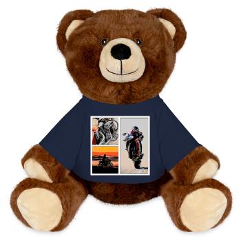 Le plaisir de la moto - Nounours RecycelBär® marron - bleu marine - Devant