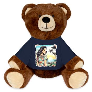 Aloha Mädchen - MiniFeet® RecycelBär® Braun - French Navy - Vorne