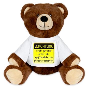 MÄNNERGRIPPE HUMOR - KRANK - MiniFeet® RecycelBär® Braun - Sonnengelb - Vorne